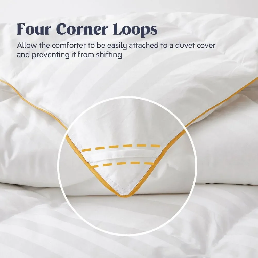 Puredown All Season White Goose Down Comforter 500 TC Cotton Baffle Box Duvet In